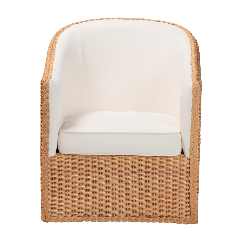 Fauteuil bohémien en rotin miel clair