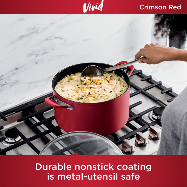 Reviews for NINJA Foodi NeverStick Vivid 8-Piece Aluminum Cookware Set with  Lids in Red