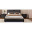 Lit plateforme tapissier double en similicuir pleine grandeur avec tête de lit épaisse, haut-parleurs Bluetooth et lumière DEL RVB, aucun sommier nécessaire, noir-1347514566-1347514567