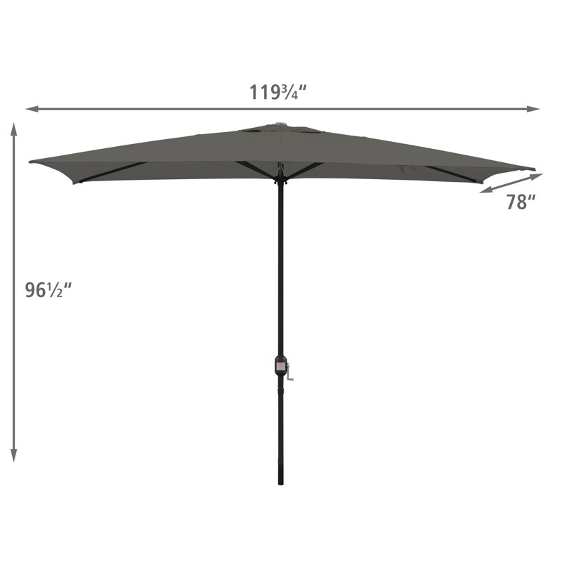 Parasol de marché de patio 118 po Haakon, Gris