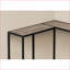Table basse en stratifié brun peu encombrante avec structure en métal noir, conception d'angle contemporaine pour le salon et amp; Chambre à coucher-1134777531