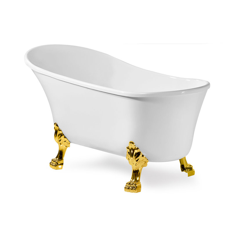 Baignoire de trempage sur pieds 59 po., Or poli, Or poli
