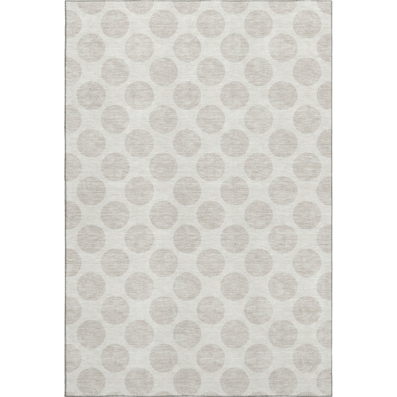 Premium Machine Washable Prisco Ivory Rug, Rectangle 8' x 10'