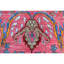 Tapis rouge / brun en laine noué à la main de conception unique 7 pi 10 po x 10 pi