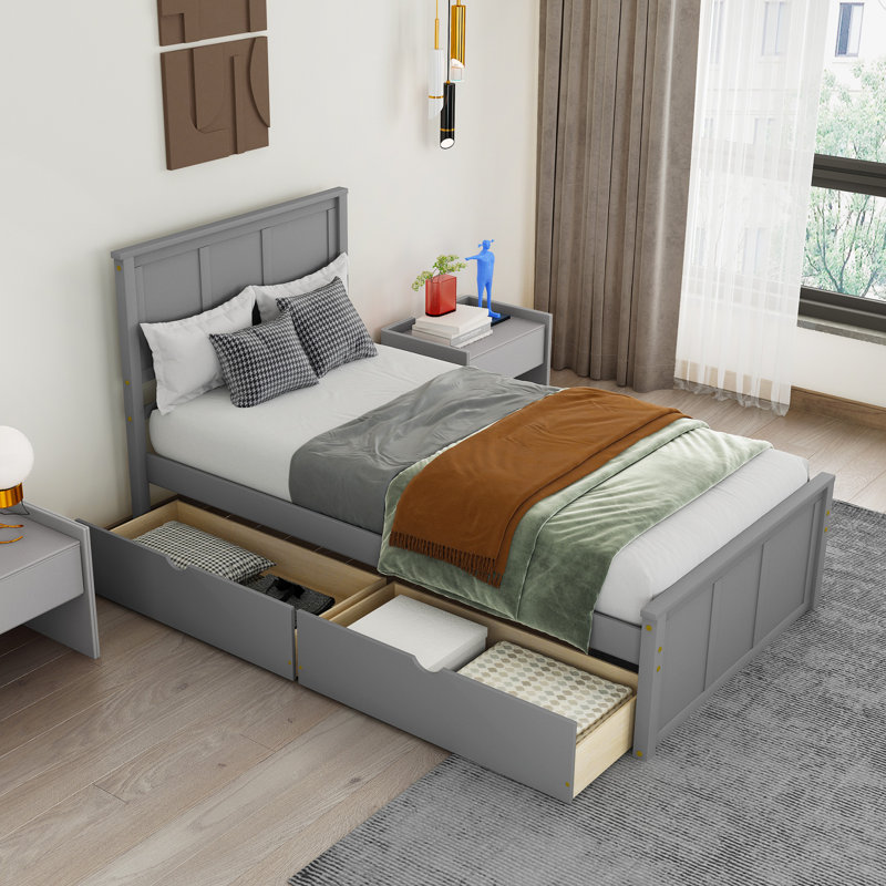 Lit plateforme simple avec rangement Duluth