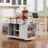 Rolling Kitchen Island with Drop Leaf and Multiple Storage Racks-1368944345