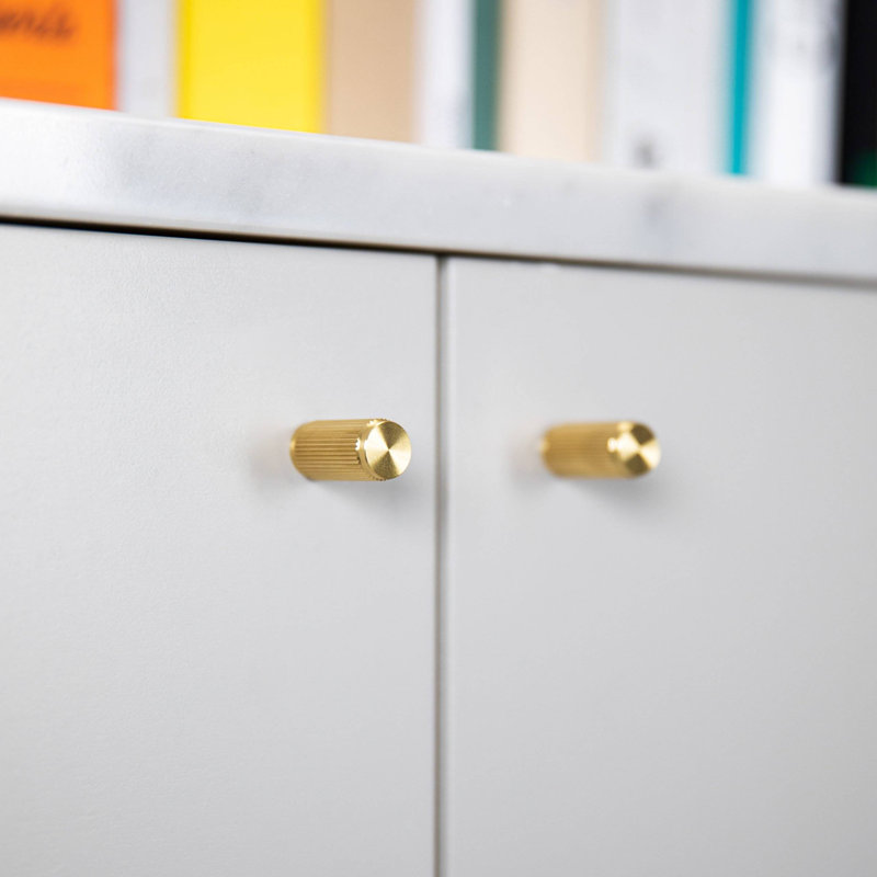 Furniture Knob / Linear / Black, Brass