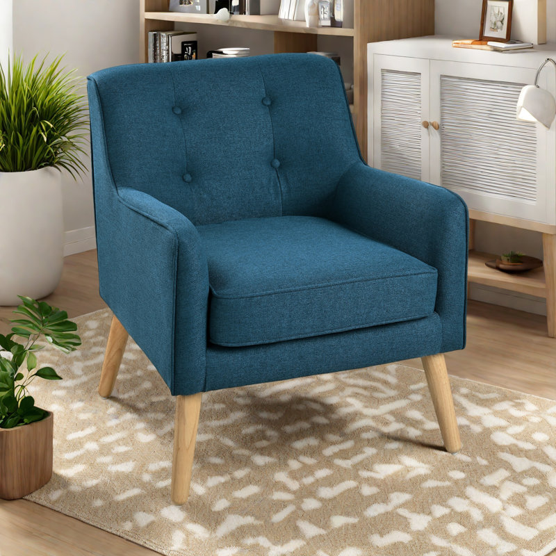 Fauteuil Mid-Century, Bleu