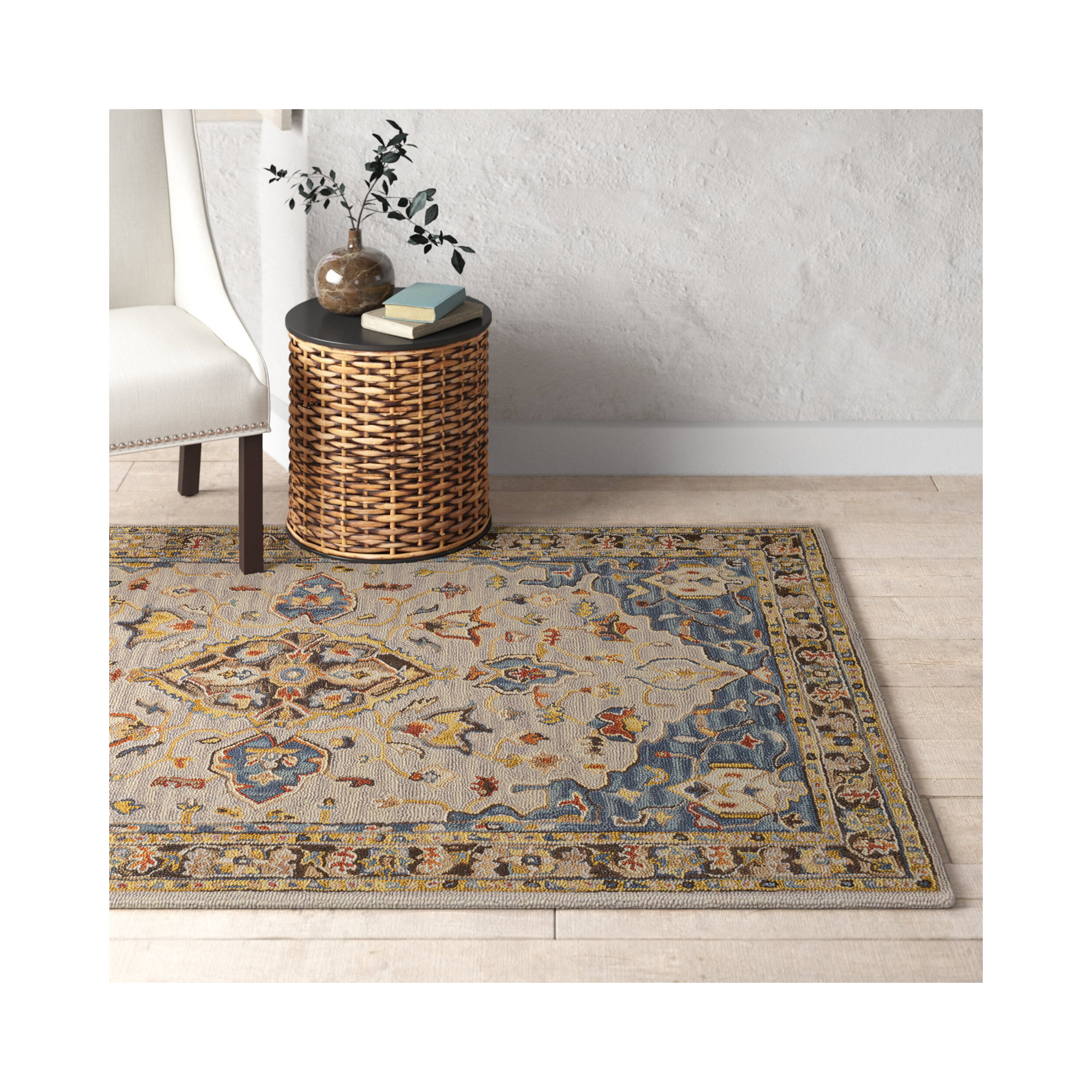 Alford Handmade Wool Rug, Rectangle 6' x 9'
