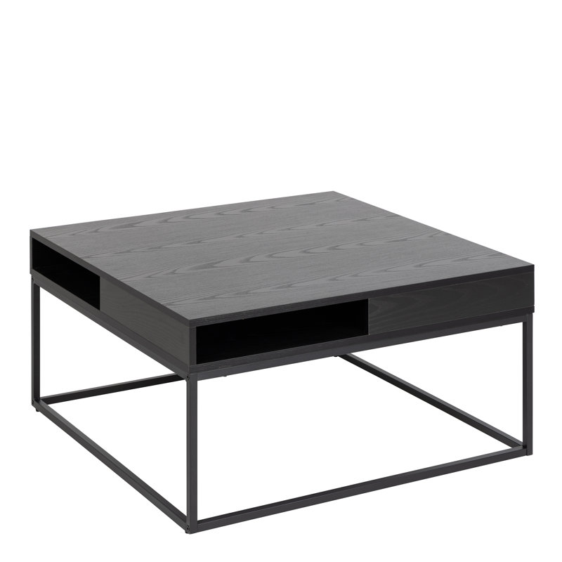 Hesiodos Frame Coffee Table with Storage, Black