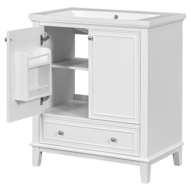 Meuble-lavabo autoportant 30 po Nochur, Blanc
