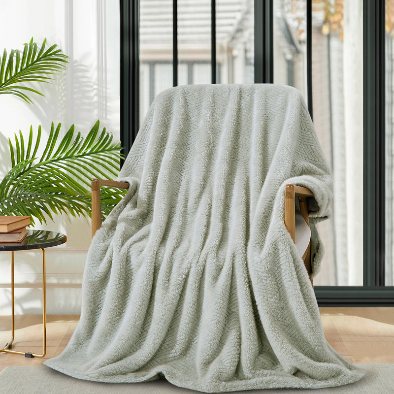 Jeté en fausse fourrure Luxury 50 x 70, Vert clair