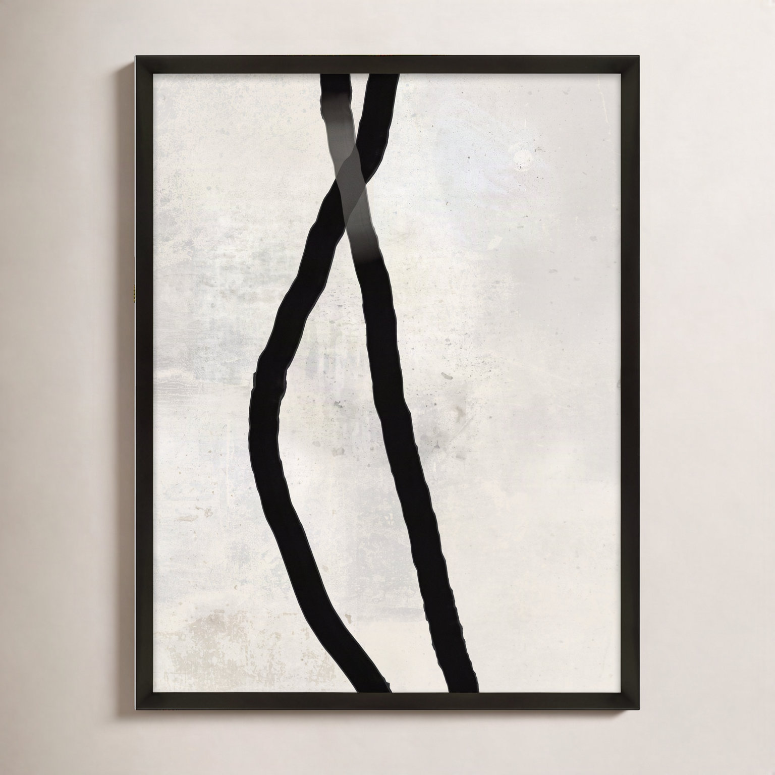 Black Rope 4 by Jacques Pilon, 25" H x 20" W x 1.25" D, Black