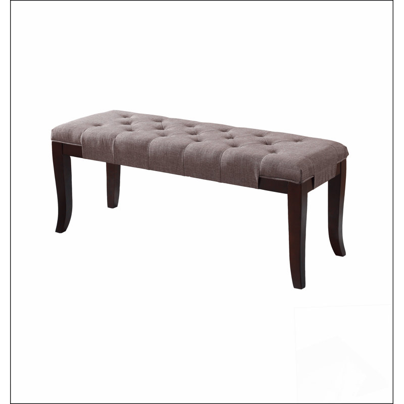 Linon Tufted Bench, Faux Leather A solid basic framework, comfortable, durable and beautiful, Brown