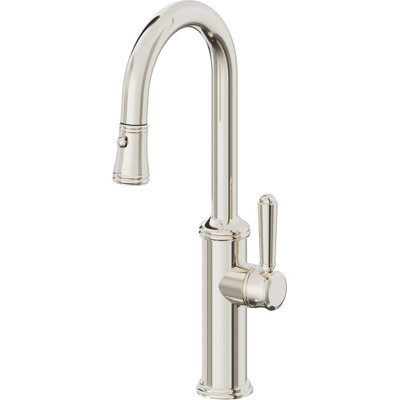 Davoli Pull-Down Prep/Bar Faucet with Button Sprayer