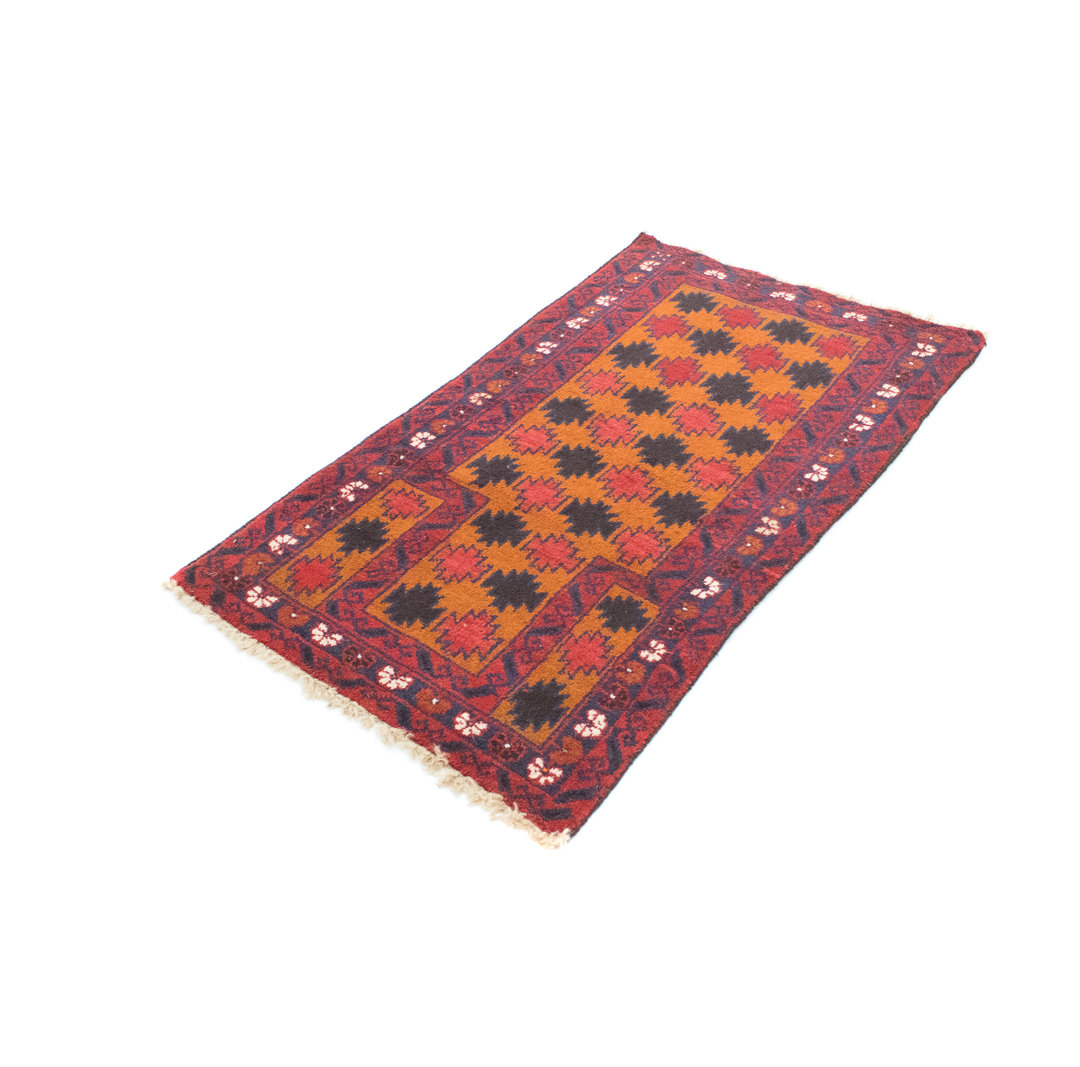Hand Knotted Wool Orange/Red Indoor/Outdoor Rug