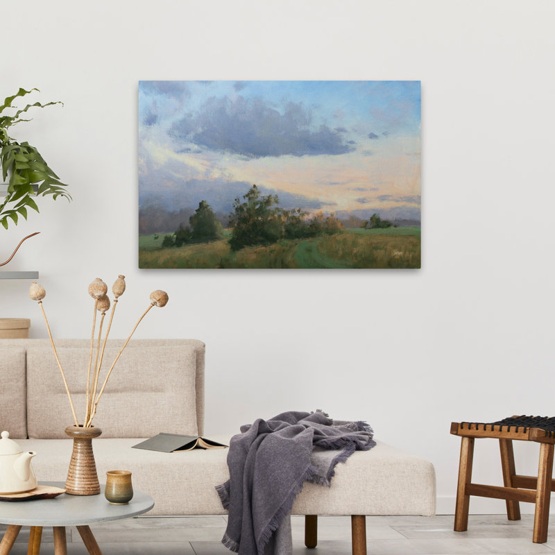 «Blue and Clouds Sunset Across The Field», art, H 24 po x l 36 po