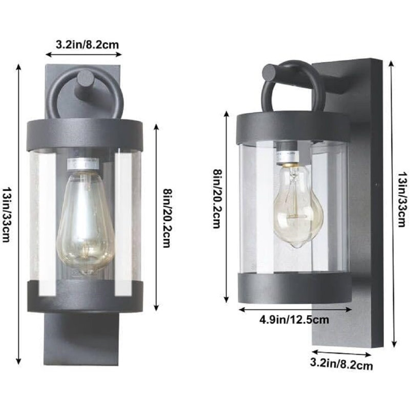 Dusk To Dawn Outdoor Lighting Wall Sconce,Modern Exterior Porch Light Fixture Aluminum With E26 Base 14In For House Patio Garage Front Door,Max 28W