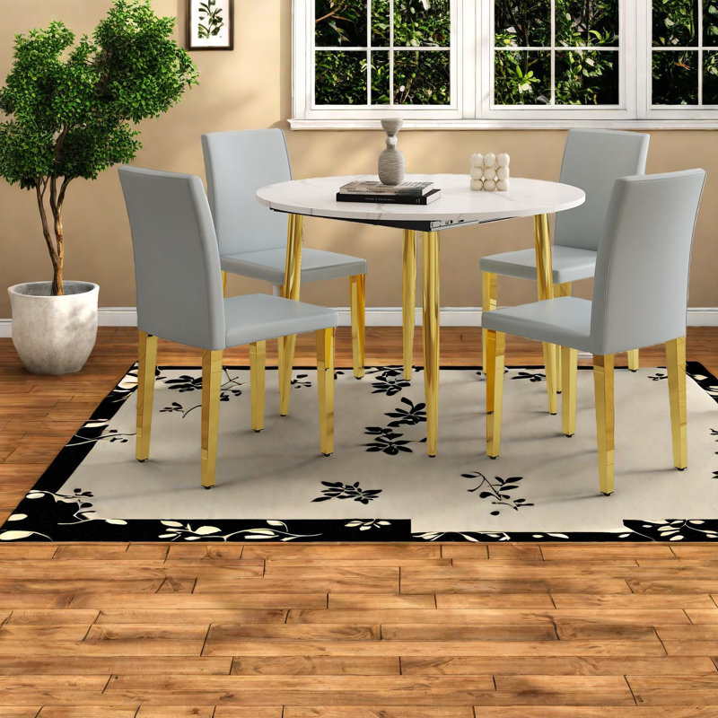 Extendable Dining Table Sets(must Include Both Table And Chair), Modern Mdf