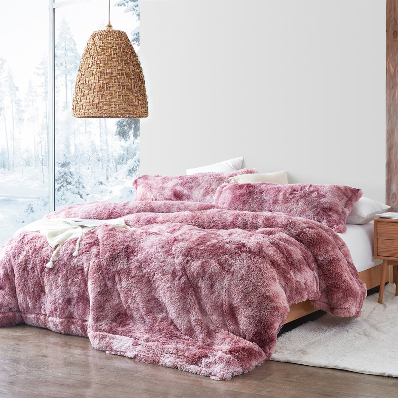 Unicorn Dreamz Polyester Baffle Box Stitch Abstract Comforter, King Comforter + 2 King Shams, Raspberry Cupcake