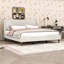 Upholstered Platform Bed with Headboard-1071911696