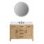 Meuble-lavabo simple autoportant Armanno 48 po avec comptoir en quartz et miroir