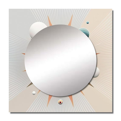 Miroir carré Visionary Dream Retro On White X - Abstract