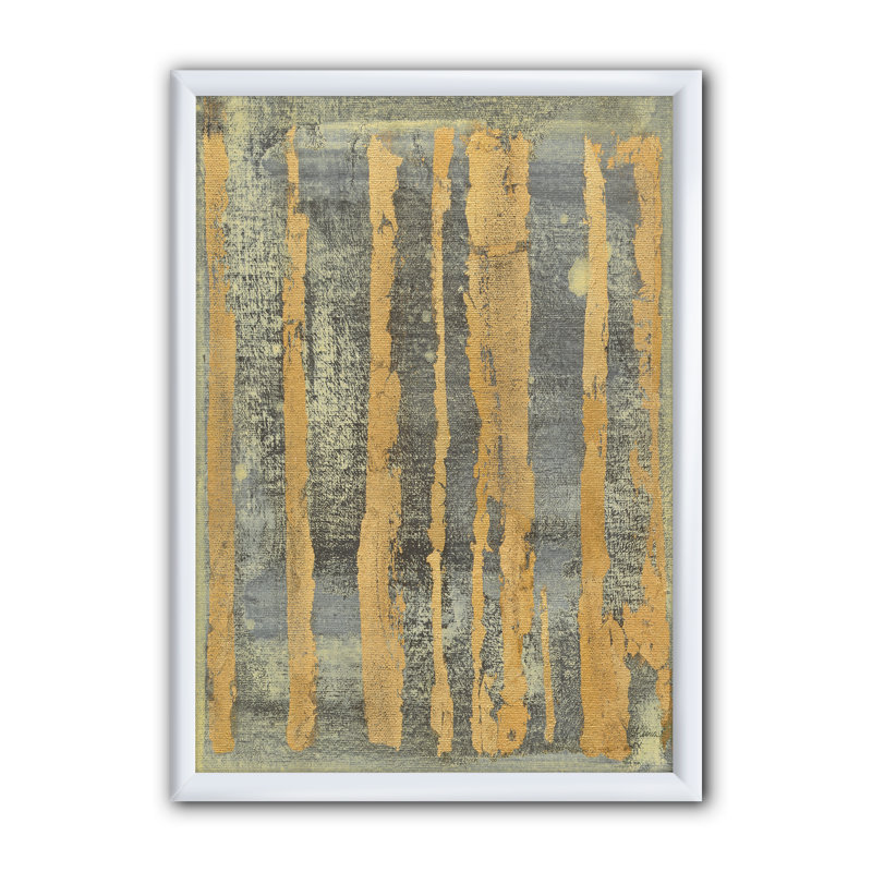 «Glam Metallic Form IV», reproduction sur toile encadrée, Cadre blanc, H 20 po x l 12 po x P 1po