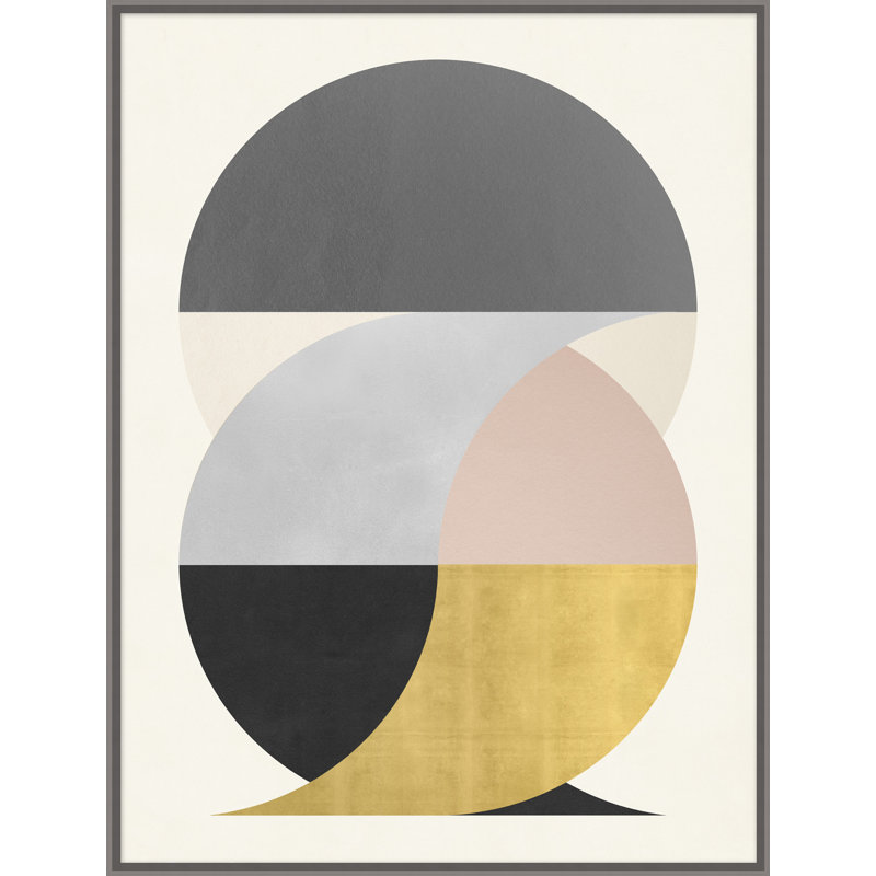 Metallic Paradigm 2' Framed Graphic Art Print on Glass