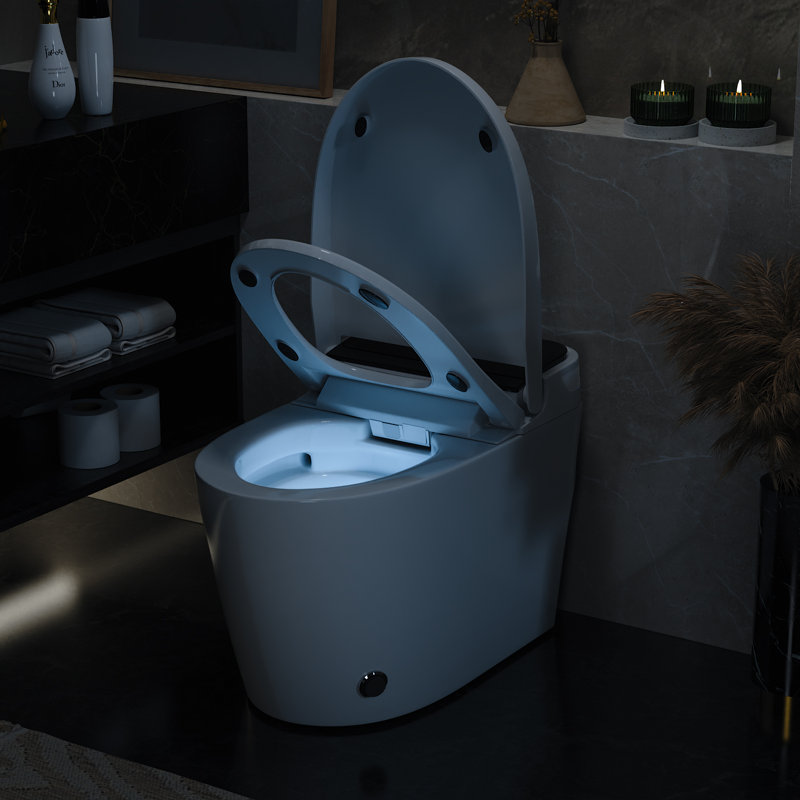 SANOXIS Smart Toilet With Smart Bidet Combo, Auto Open/close Lid, Tankless 1.28 GPF Auto Flush, Heated Seat, Warm Wash & Dryer, Deodorizer, Soft-close, Blackout Flush, And Remote Control