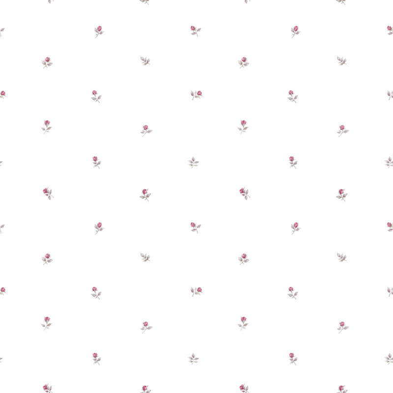 Devaughn 10m x 53cm Matte Wallpaper Roll, White/Dark Pink