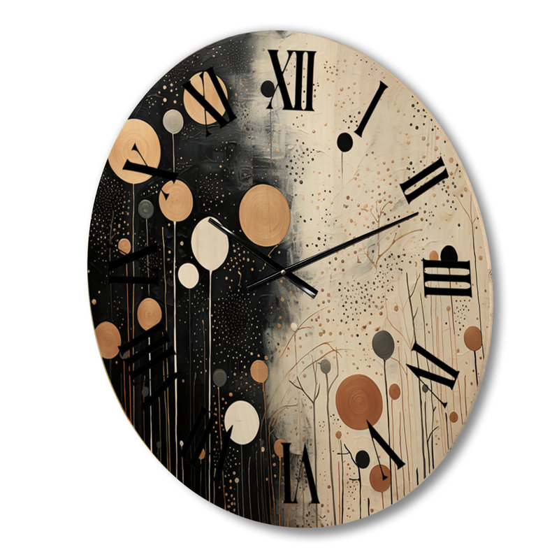 Horloge murale en bois massif Watchet, Grand