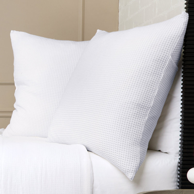 Taie décorative 100% bambou Balboa Waffle Weave, Blanc