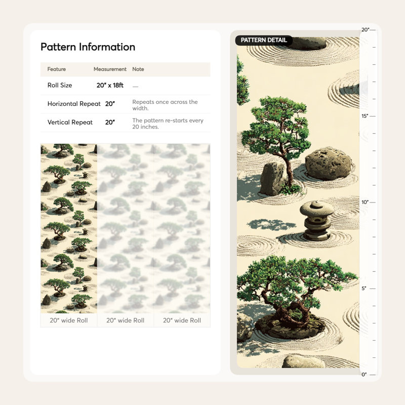Papier peint japonais Zen Garden