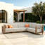 258.064cm Wide L-Shaped Wood Patio Sectional Set with Cushions