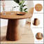 Table de salle à manger 43 pouces circulaire en bois, design minimaliste moderne avec grain de bois naturel, une poignée et deux paquets