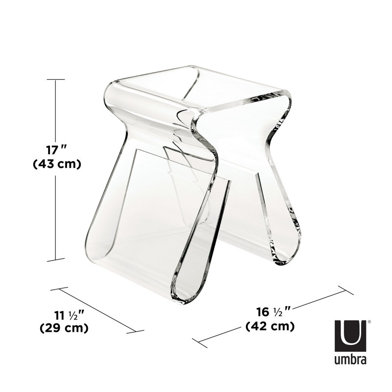 Clear Acrylic Rectangular Side Table with Storage