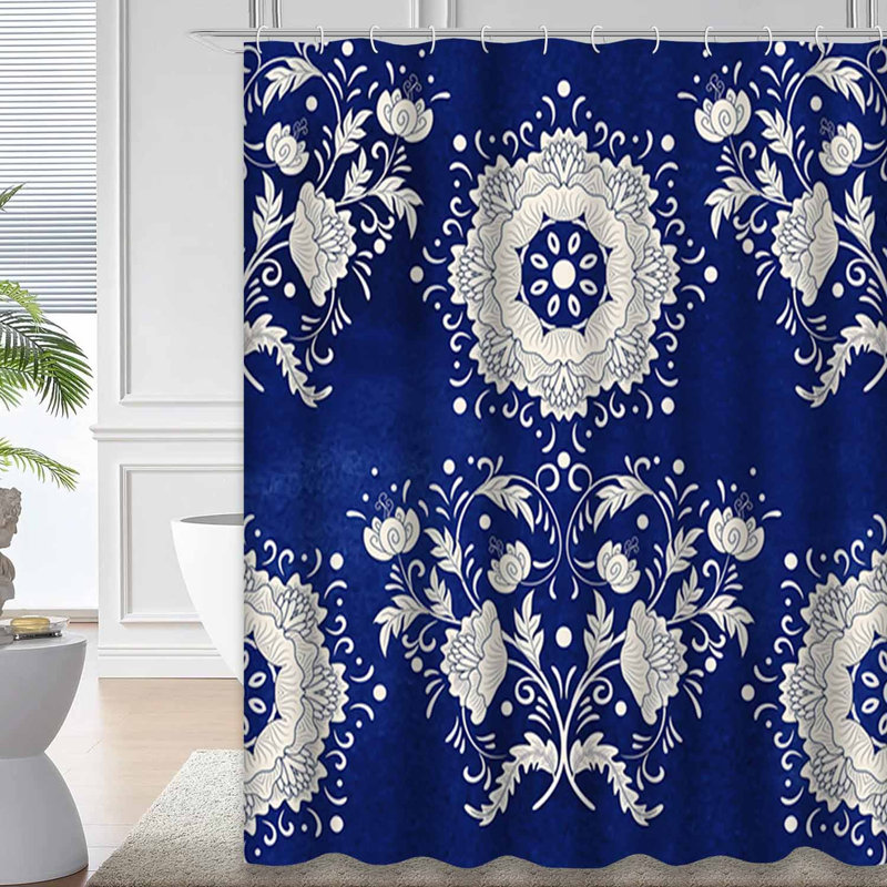Rideau de douche chinois avec 12 crochets, L 72 po x l 84 po
