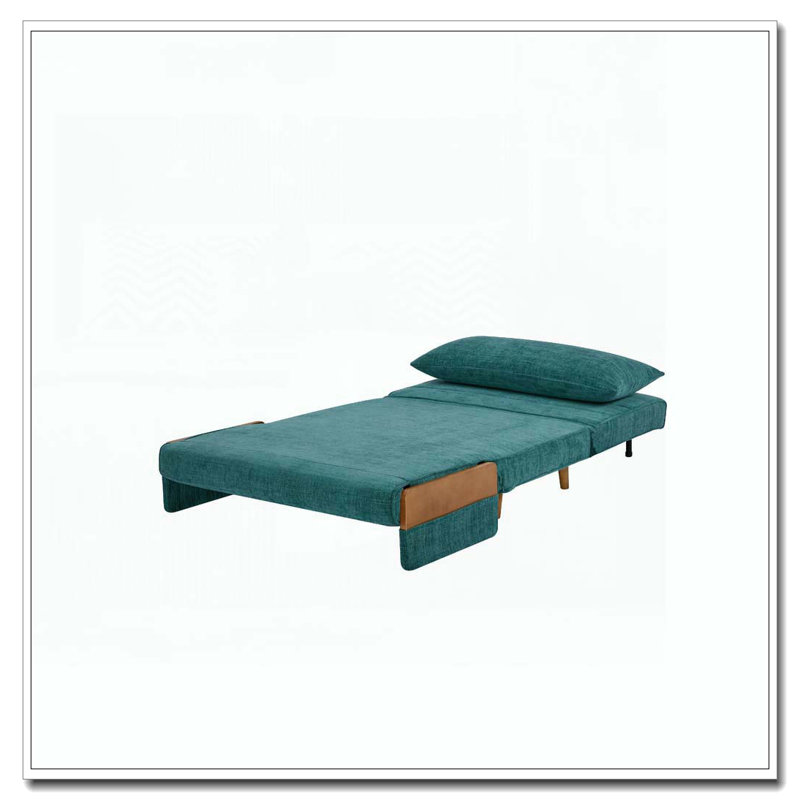 Fauteuil d'appoint rembourré convertible, Bleu paon