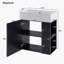 Meuble-lavabo flottant moderne 21,6 po avec lavabo en céramique, rangement à gauche, vert-103675873