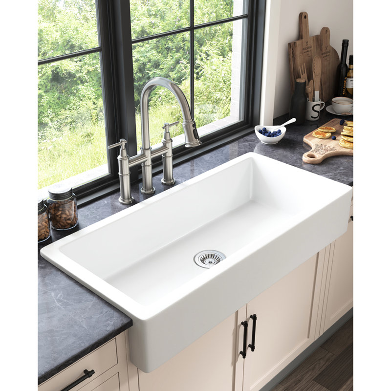 Évier en céramique pour tablier de cuisine: sous-comptoir blanc profond, et lavabo de cuisine attrayant sous le comptoir: tablier, teinture