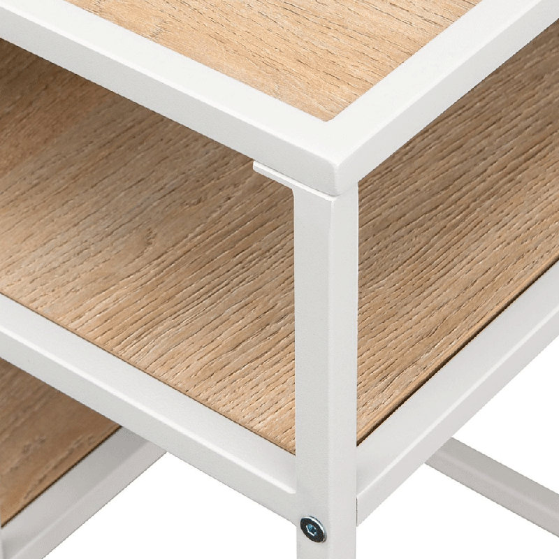 Table d'appoint avec plusieurs tablettes ouvertes (blanc), White