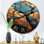 Horloge murale en métal bleu sarcelle et or-93380260