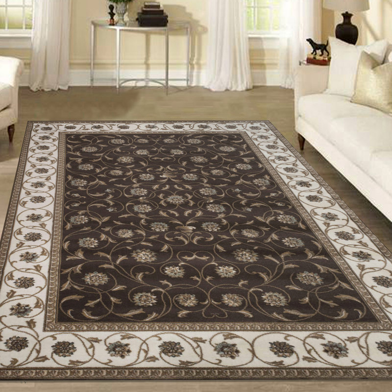 Tapis brun / ivoire Pisa, Rectangle 3 pi 3 po x 4 pi 11 po