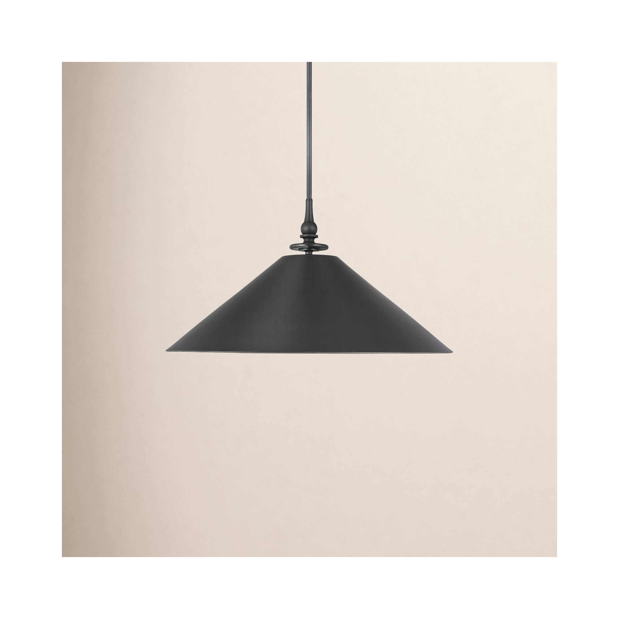 LeeRoy Single Light Metal Dimmable Pendant, Aged Iron
