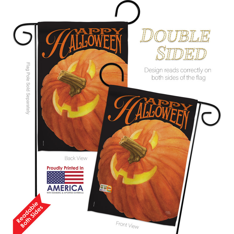 Double Sided 18.5'' H x 13'' W Polyester Halloween Flag Set