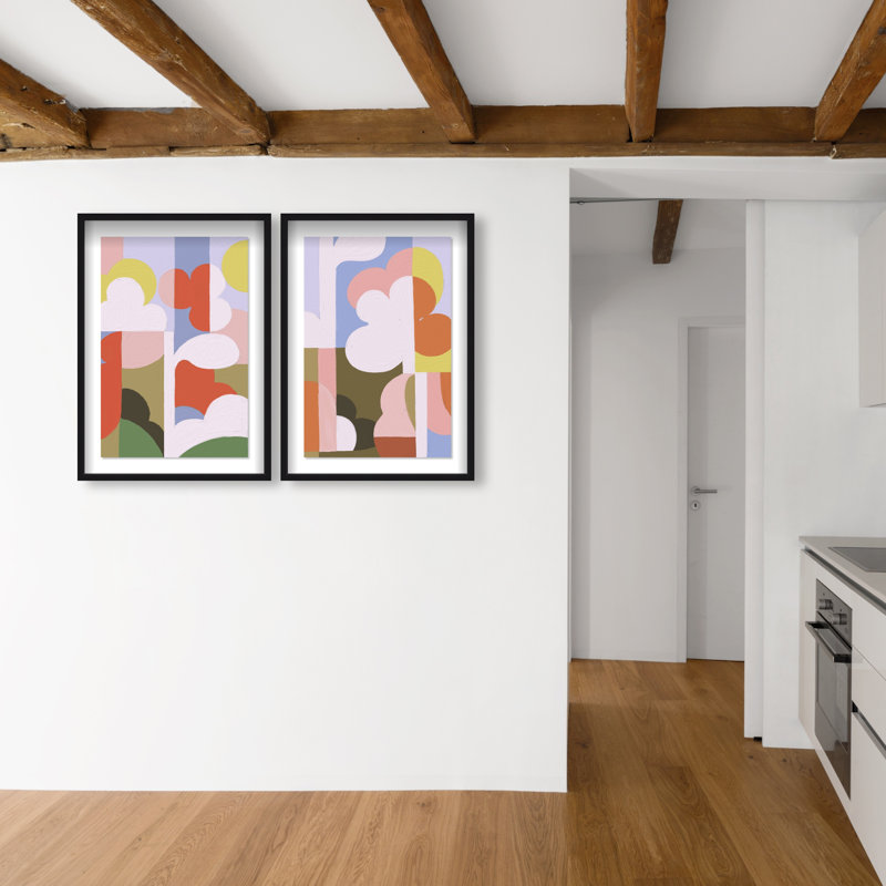 Cloudy Pop Set Set by Oliver Gal, 25.5"H x 37.5"W, Black Shadowbox
