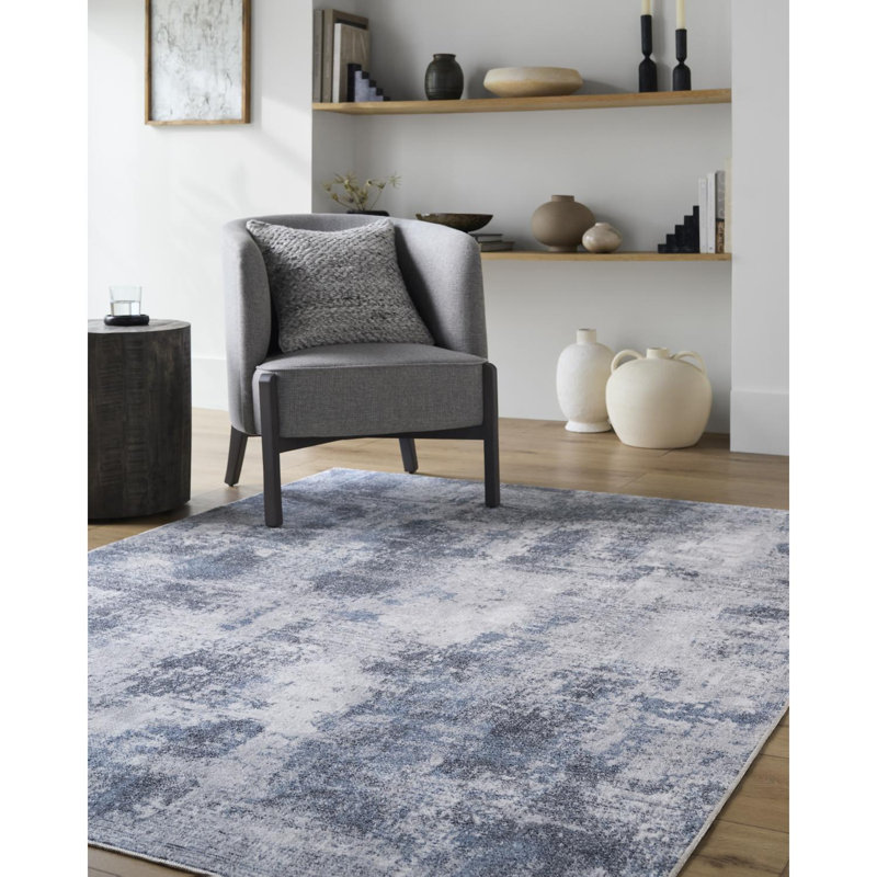 Janiaha Washable Abstract Indoor Rug, Rectangle 7'10" x 10'
