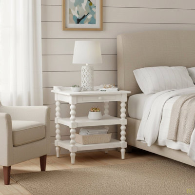 Table de chevet avec tablettes ouvertes - Style campagnard
