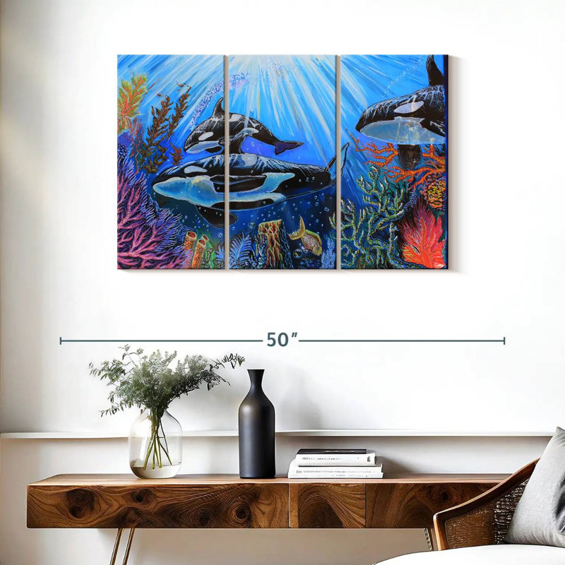 Brampt Killer Whales, 24" H x 38" W